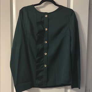 Elegant Green Button-Up Women's Top